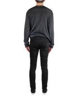 Men's Skinny Jeans in Stretch Jet Black-full view (back)