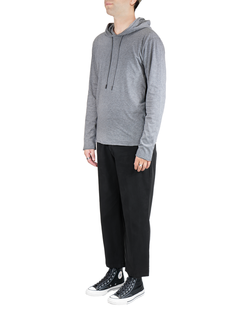 Men's Raw Edge Hoodie in Carbon Heather-side