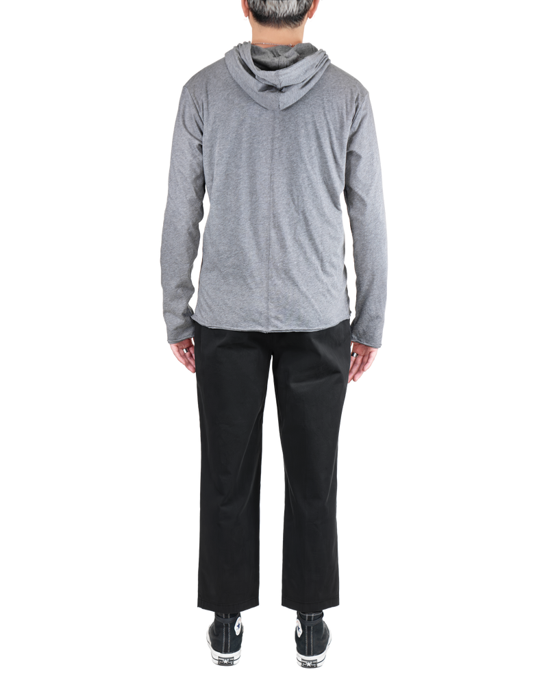 Men's Raw Edge Hoodie in Carbon Heather-back