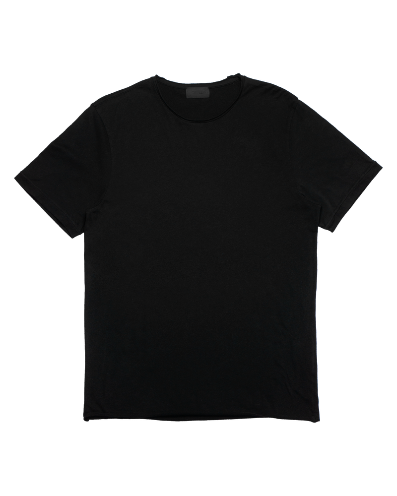 Men's Sueded Modern Crew Tee in Black-flat lay front