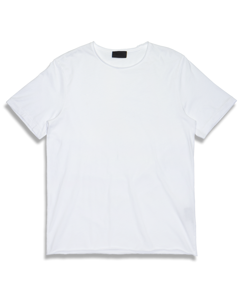 Men's Sueded Modern Crew Tee in White-flat lay (front)