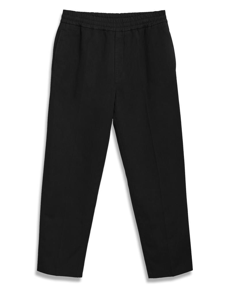 Men's Cotton Linen Pant in Black-flat lay (front)