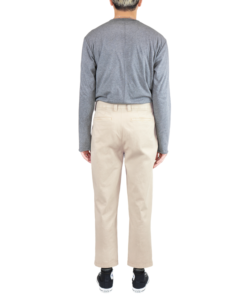 Men's Cropped Workwear Chino in Khaki-back