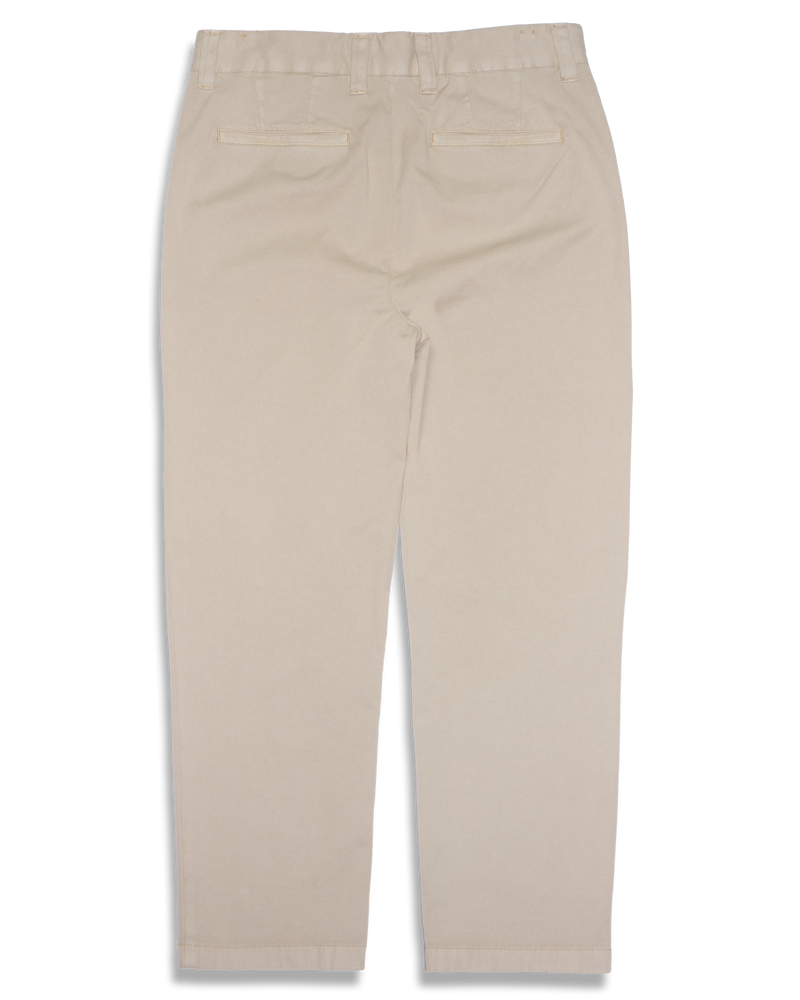 Men's Cropped Workwear Chino in Khaki-flat lay (back)