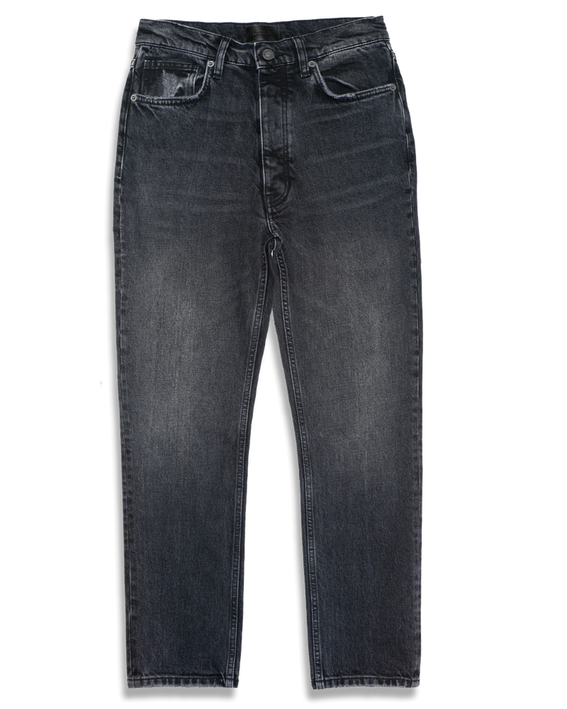 Women's ABSLT Cigarette Straight Jeans in Black Worn