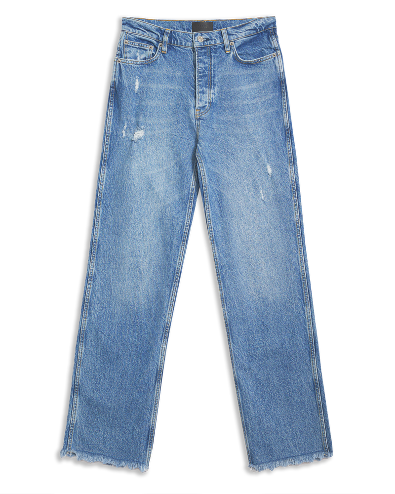 Women's RLXD Straight in Vintage Blue Frayed Hem