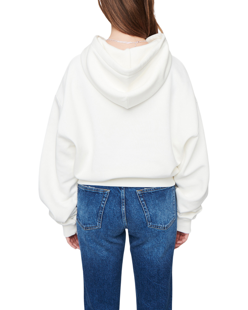 Women's Crop Hoodie in Off White-back