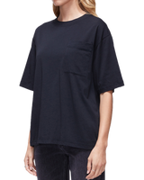 Women's Relaxed Tee in Black Beauty-3/4 side