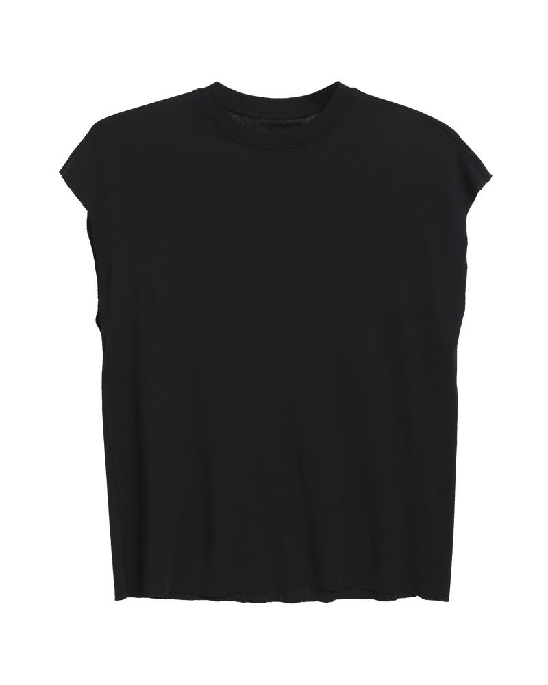 Lightweight Sleeveless Tee in Black