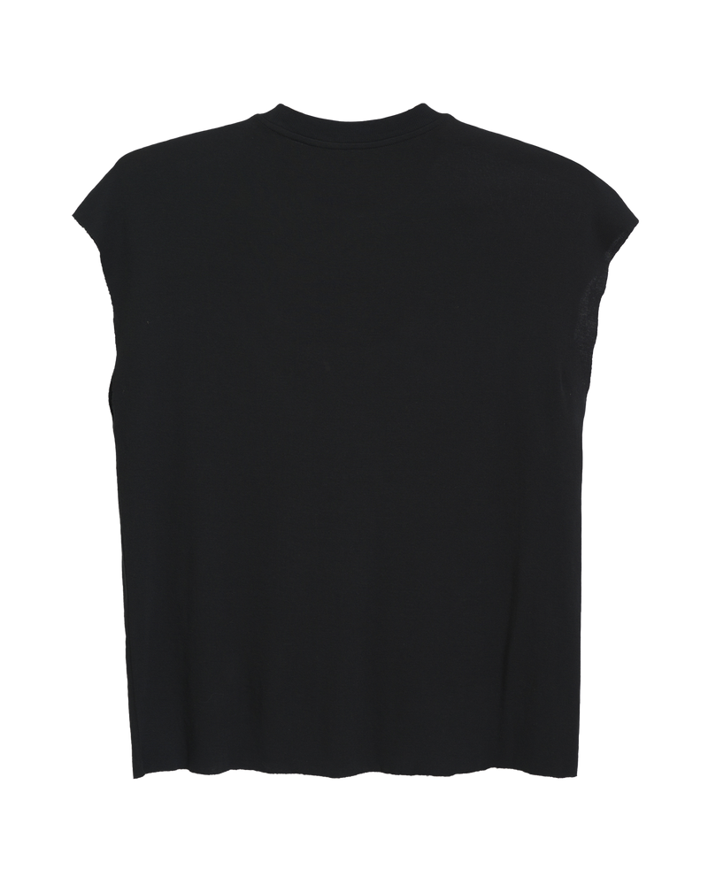 Lightweight Sleeveless Tee in Black