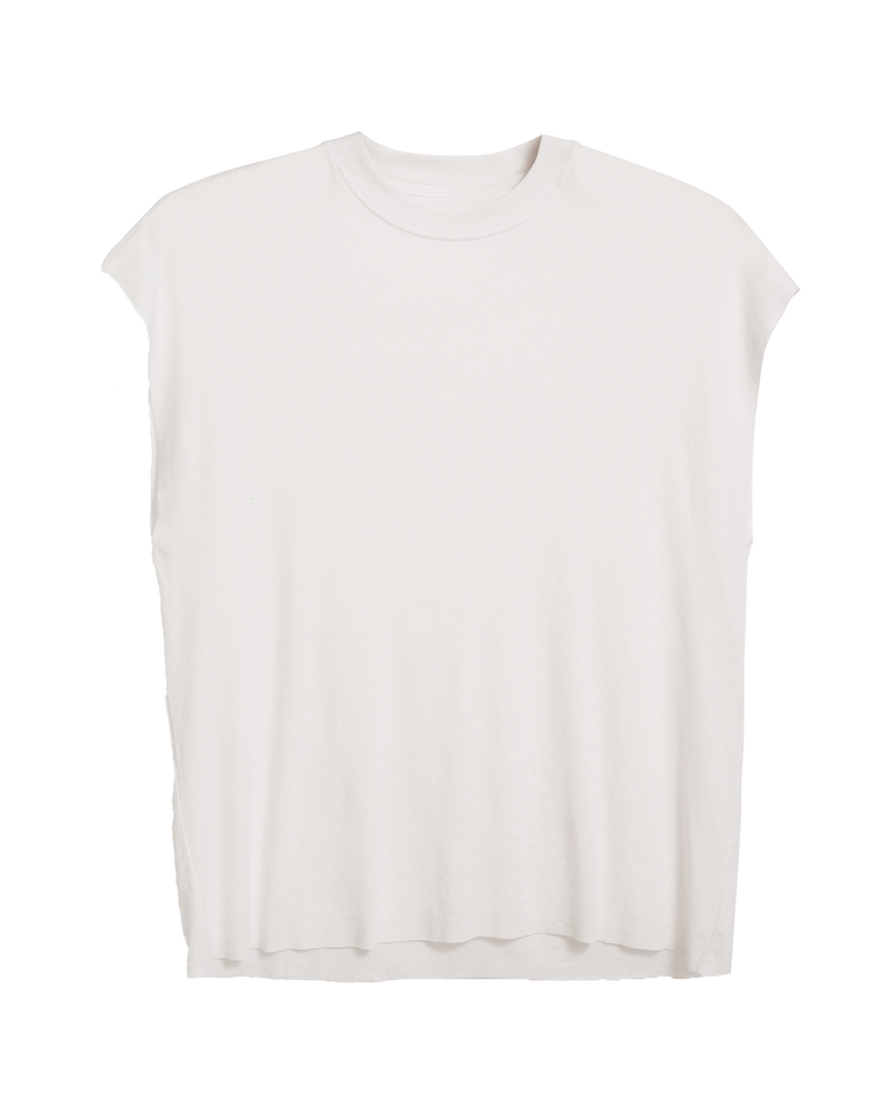 Lightweight Sleeveless Tee in Vintage White