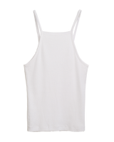 Spaghetti Strap Rib Tank in White