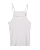 Spaghetti Strap Rib Tank in White