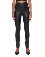 Women's Leather Leggings in Black