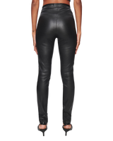 Women's Leather Leggings in Black