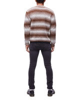 Unisex Crewneck Space Dye Sweater in Chocolate-back (man)