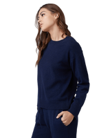 Women's Cashmere Crew Neck Sweater in Navy