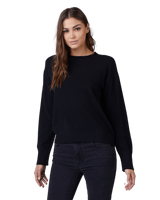 Women's Cashmere Crew Neck Sweater in Black