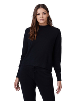 Women's Cashmere Mock Neck Sweater in Black