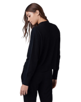 Women's Cashmere Mock Neck Sweater in Black