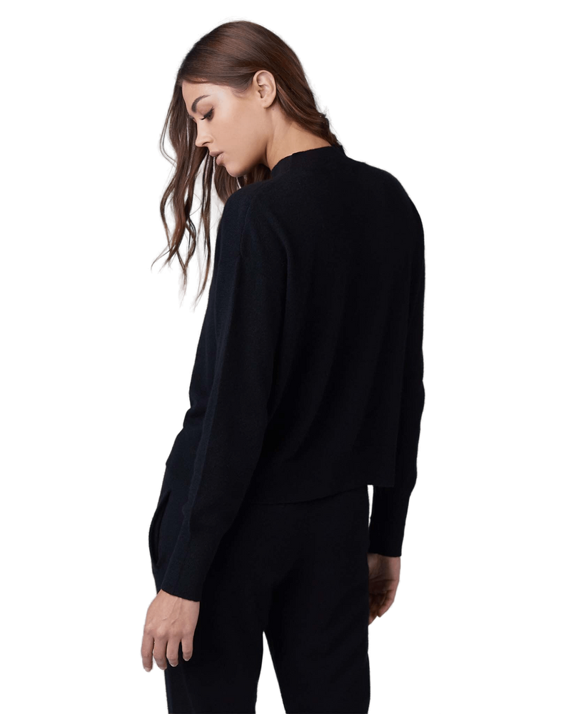 Women's Cashmere Mock Neck Sweater in Black