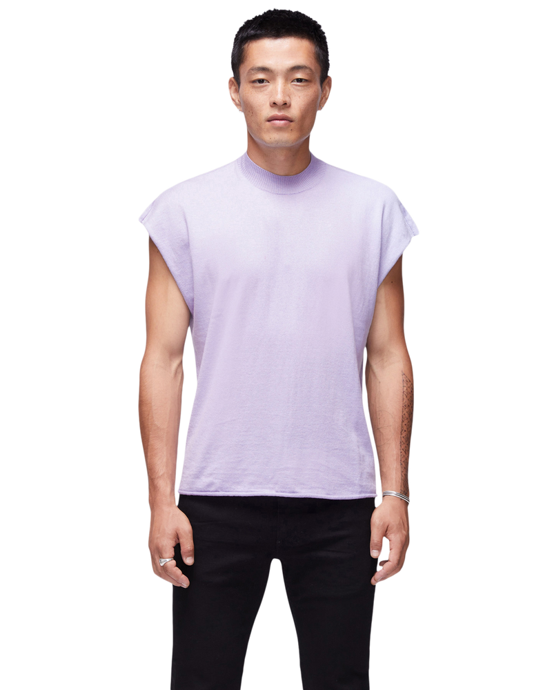 Cashmere Sleeveless Sweater in Lilac