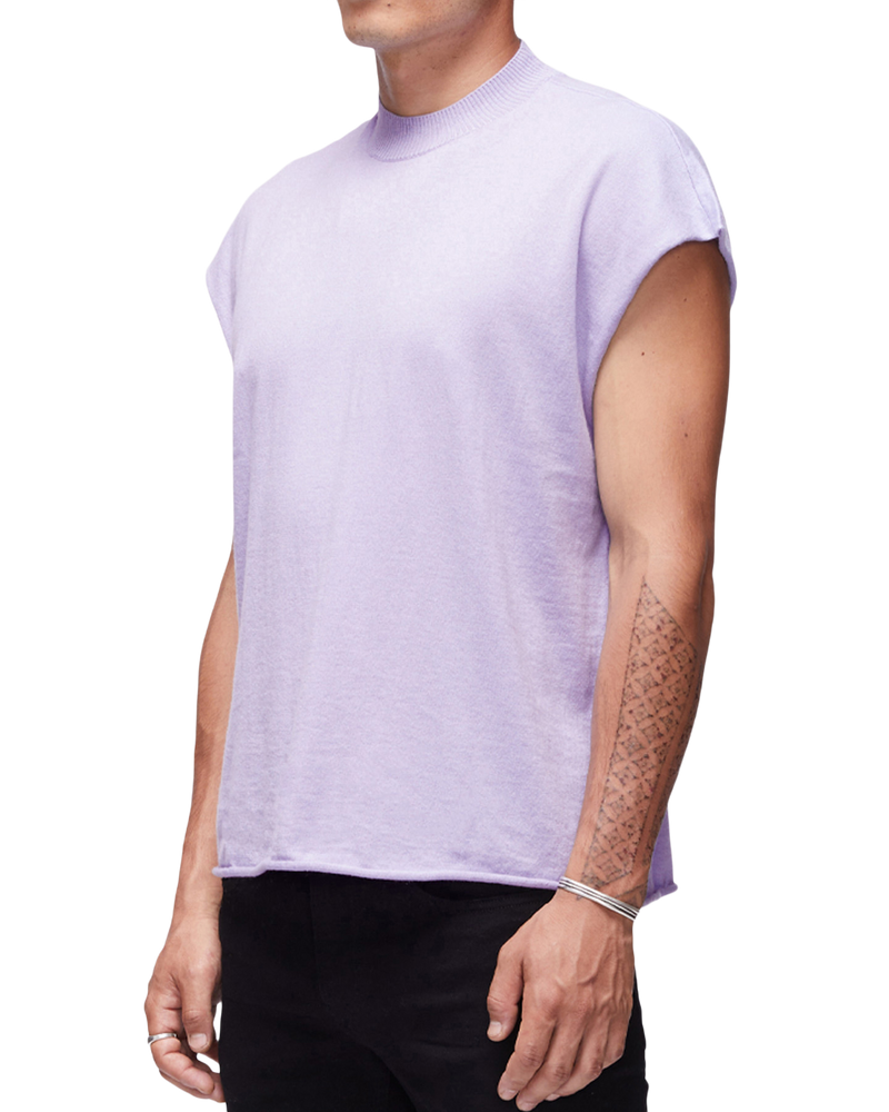 Cashmere Sleeveless Sweater in Lilac