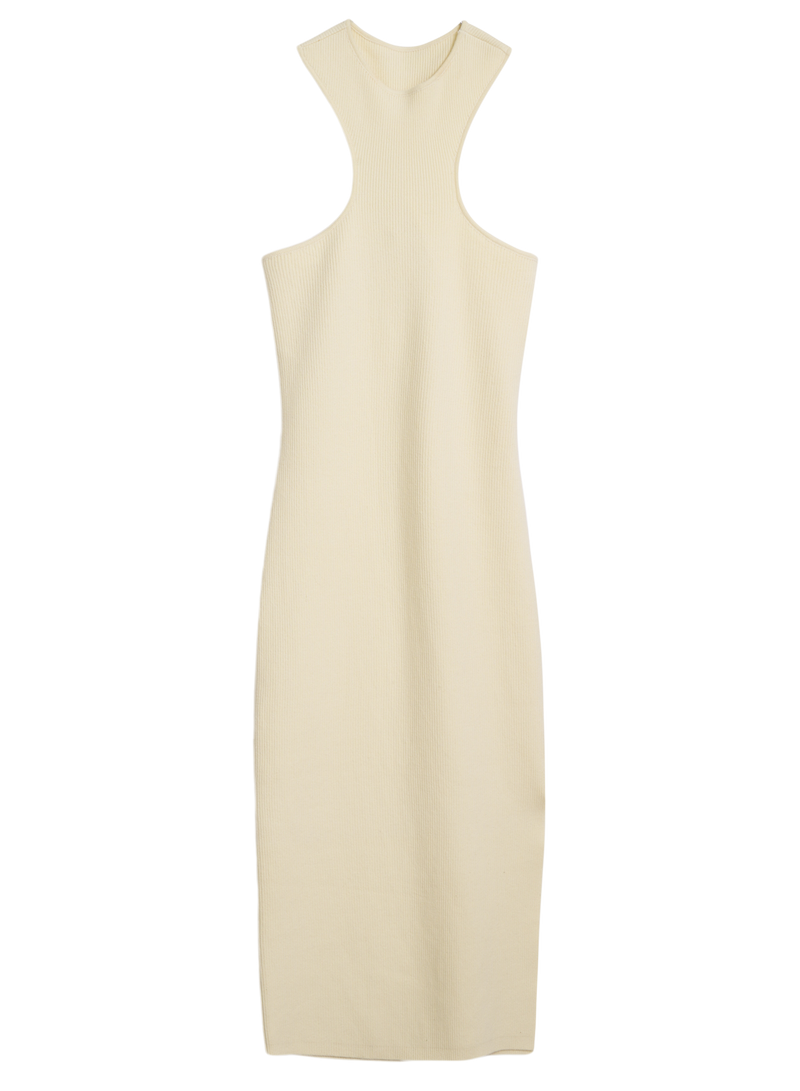 Twist Midi Dress in Buttercream