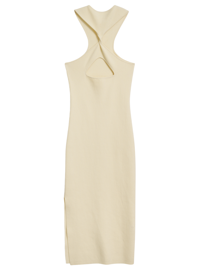 Twist Midi Dress in Buttercream