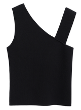 Asymmetrical Rib Tank in Black