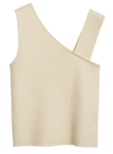 Asymmetrical Rib Tank in Buttercream