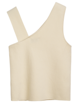 Asymmetrical Rib Tank in Buttercream