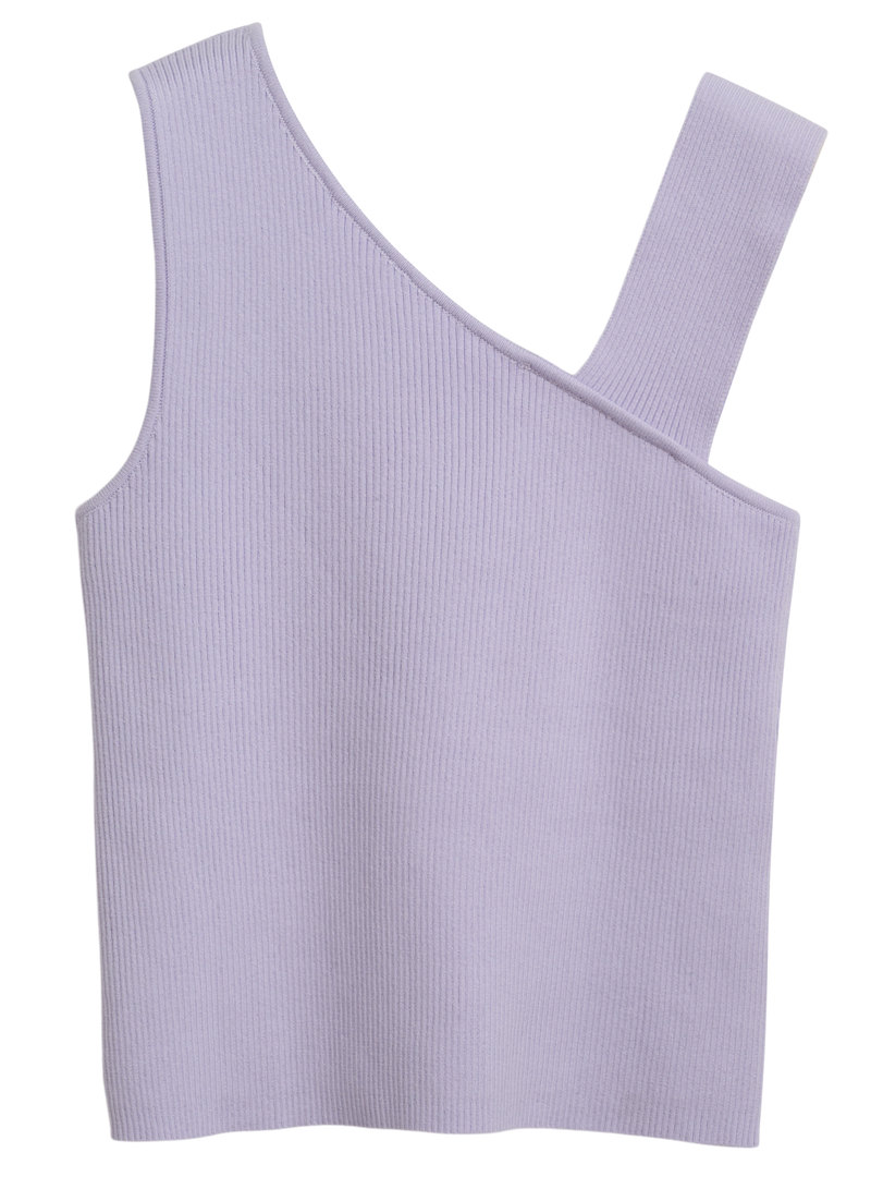 Asymmetrical Rib Tank in Lilac