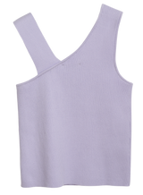 Asymmetrical Rib Tank in Lilac