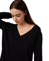 Women's Cashmere V-Neck Sweater in Black